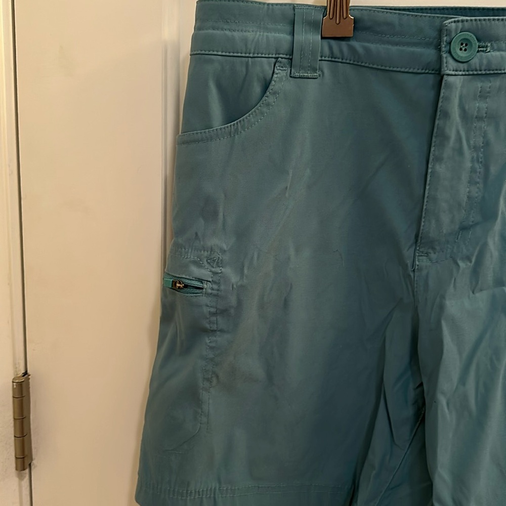 Eddie Bauer Women’s Medium Rainer Outdoor Hiking Shorts - Size 16 TEAL - Picture 2 of 4